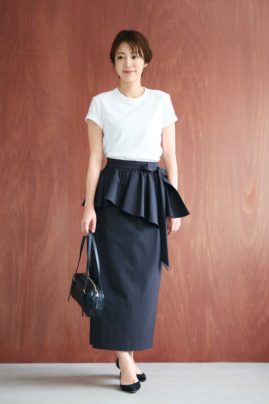 Tailored peplum skirt(Black)