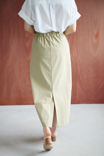 Tailored peplum skirt(Beige)