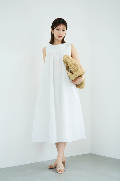 Hashigo ribbon dress(White)