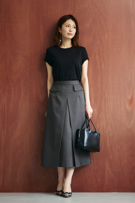 Frame trad skirt(Charcoal)