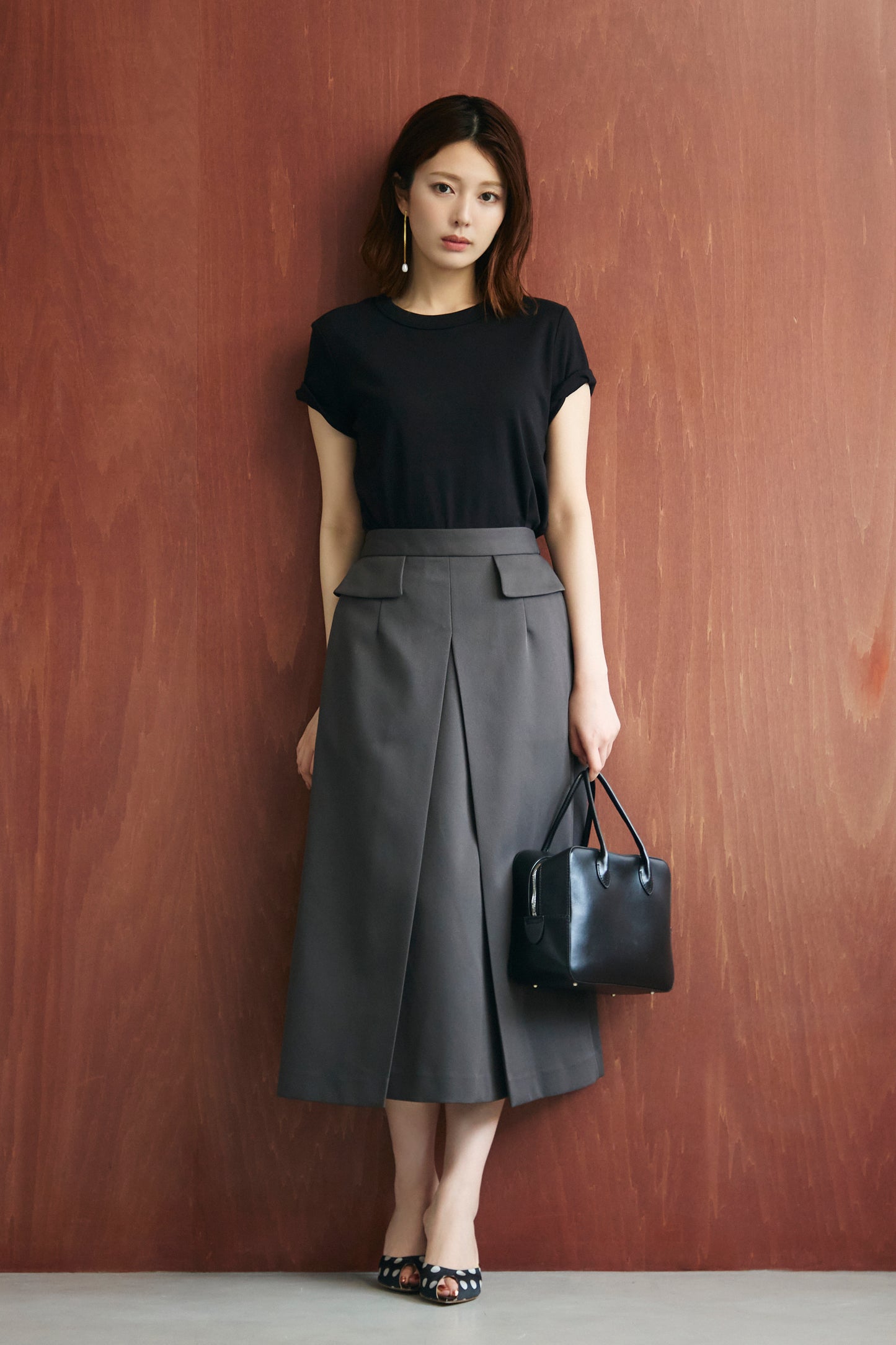 Frame trad skirt(Charcoal)