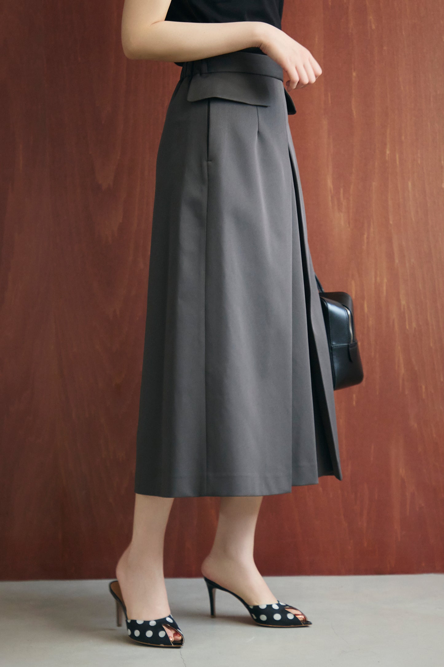 Frame trad skirt(Charcoal)