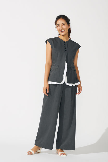 Smart tuck pants(Gray)