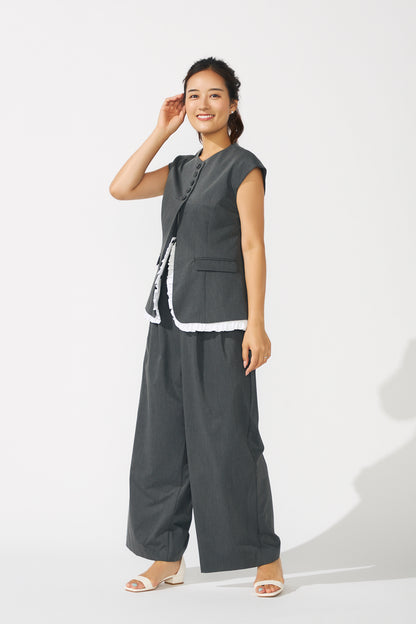 Smart tuck pants(Gray)
