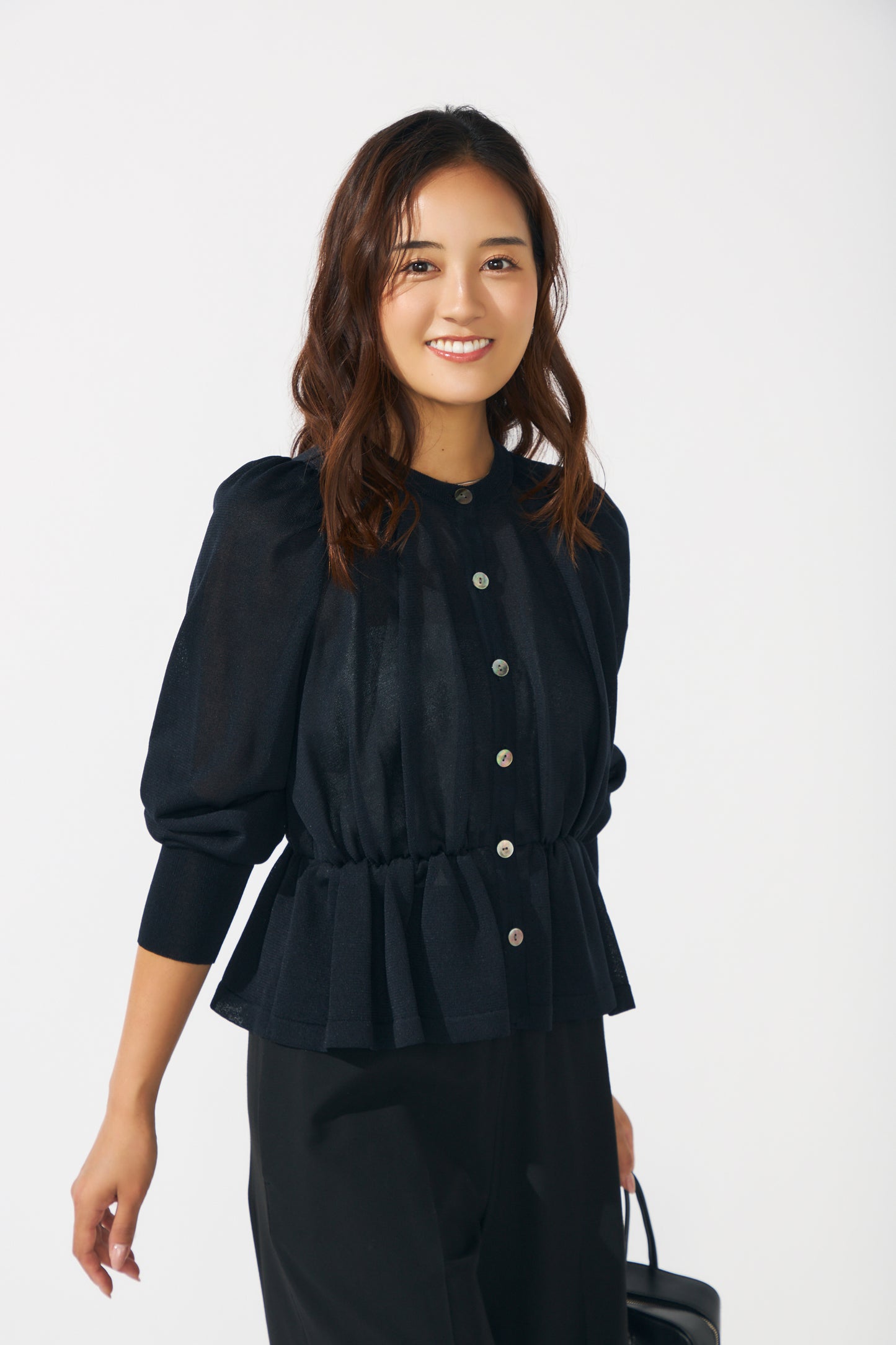 Candy gather cardigan(Dark navy)