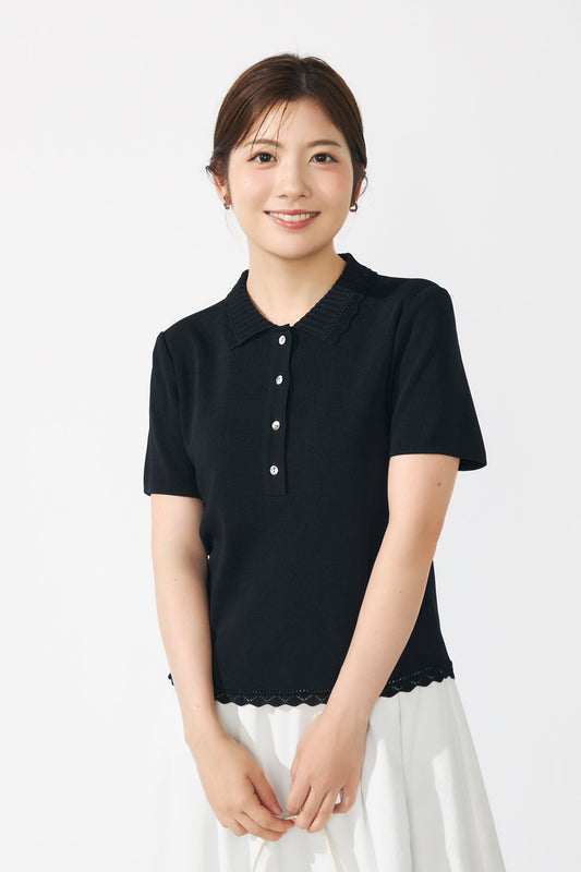 Cool knit polo(Black)