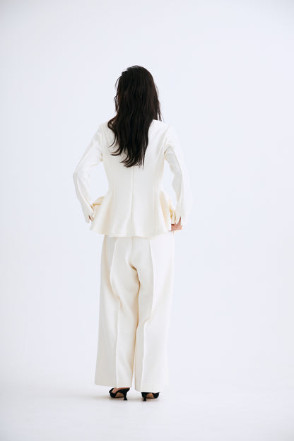 Office jersey wide pants（Ivory）