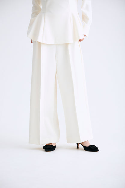 Office jersey wide pants（Ivory）