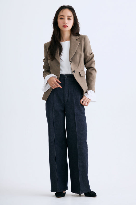 Pin tuck Straight for Audire（Office indigo）