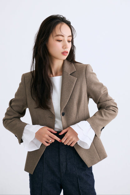 Cream frill tops（White）