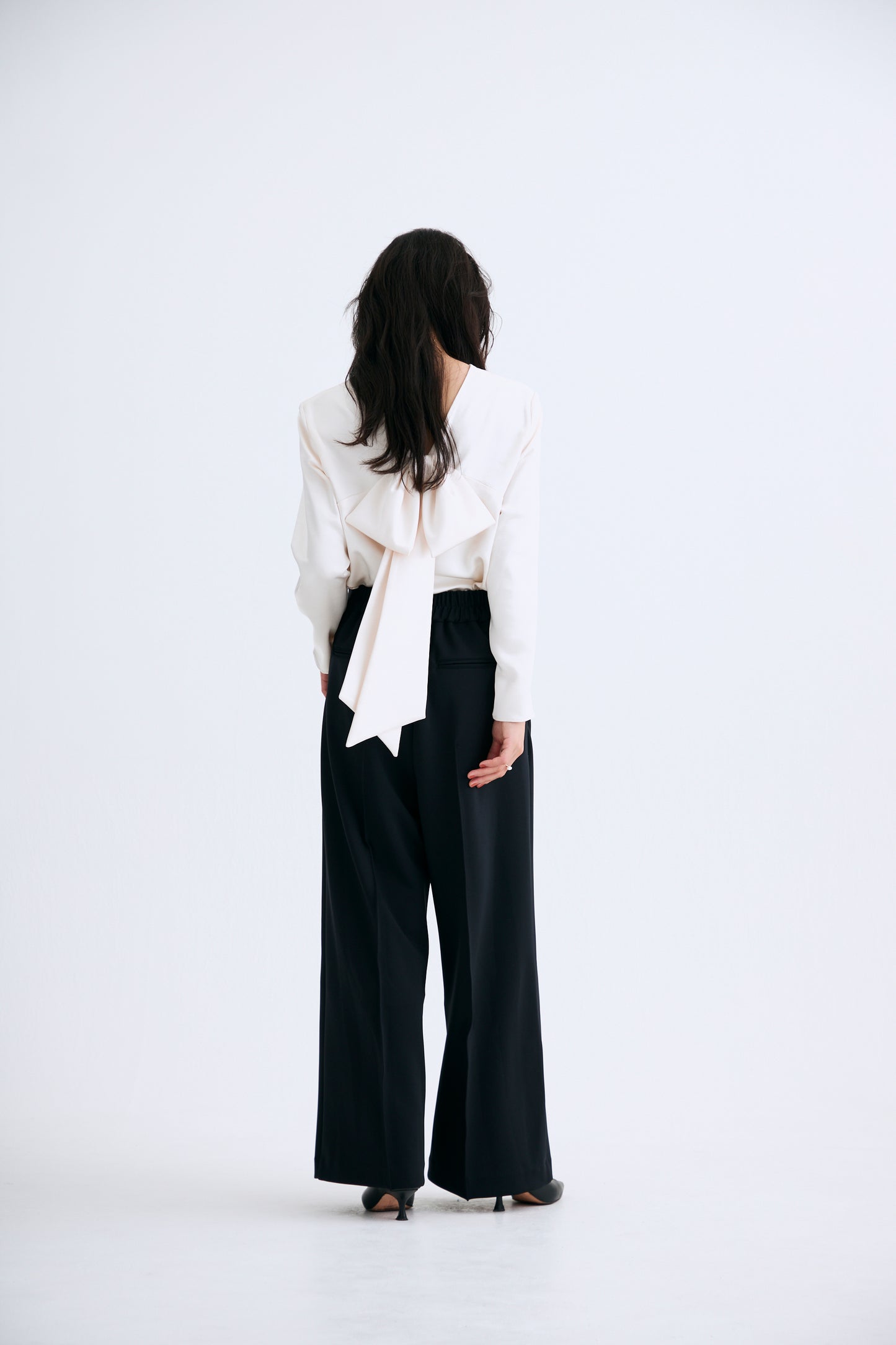 Office jersey wide pants（Black）