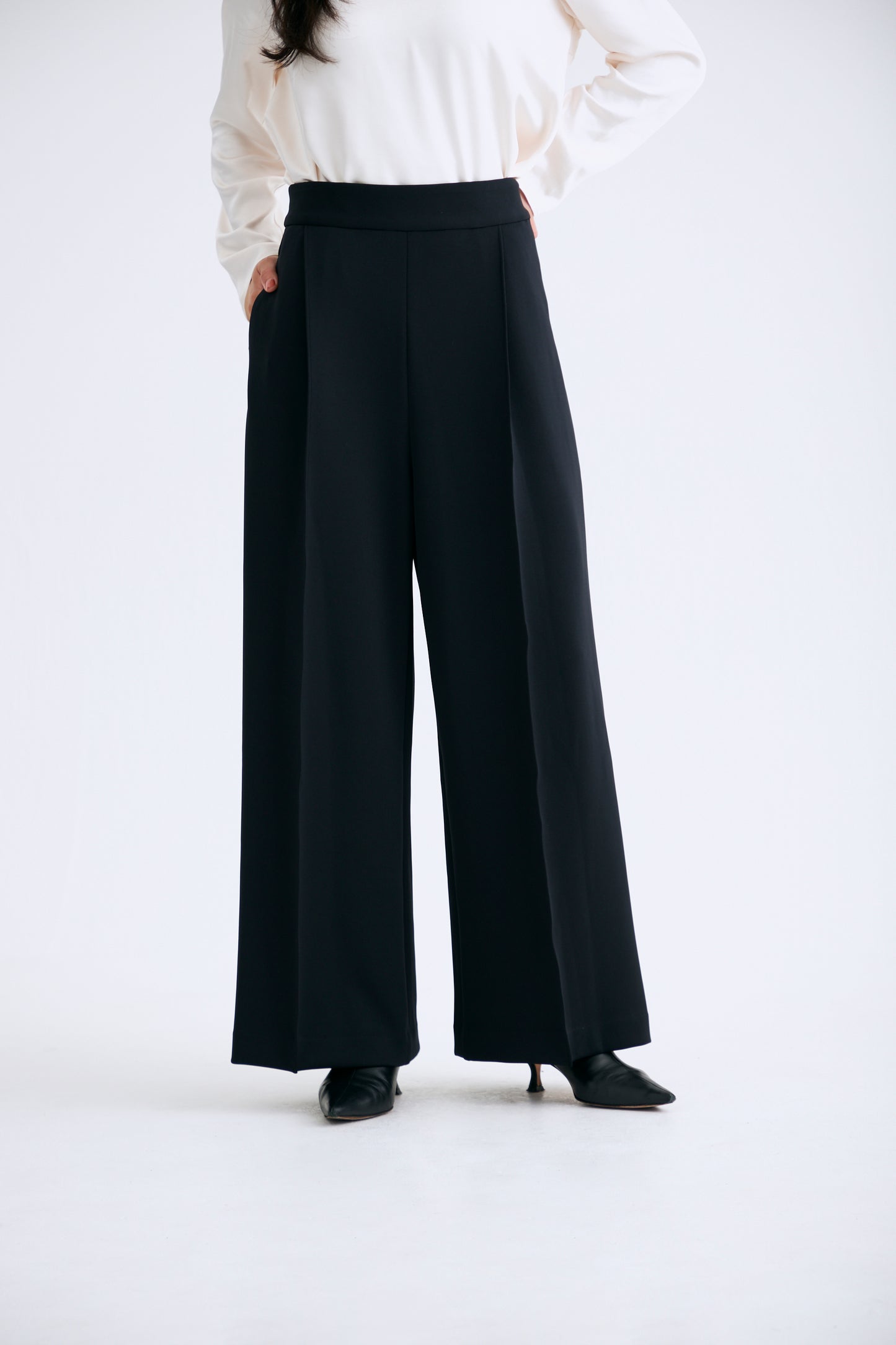 Office jersey wide pants（Black）