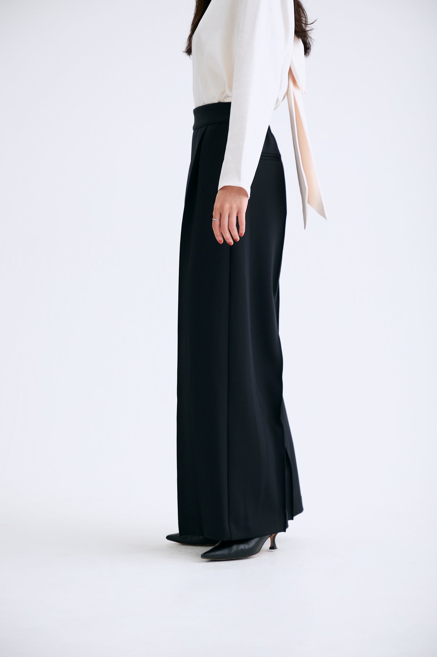 Office jersey wide pants（Black）