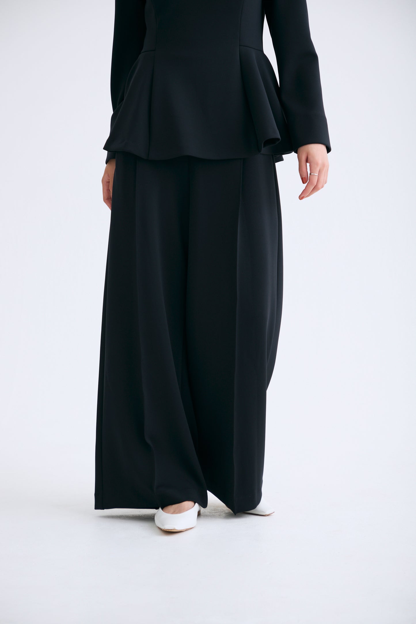 Office jersey wide pants（Black）