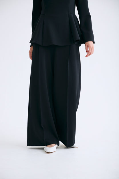 Office jersey wide pants（Black）