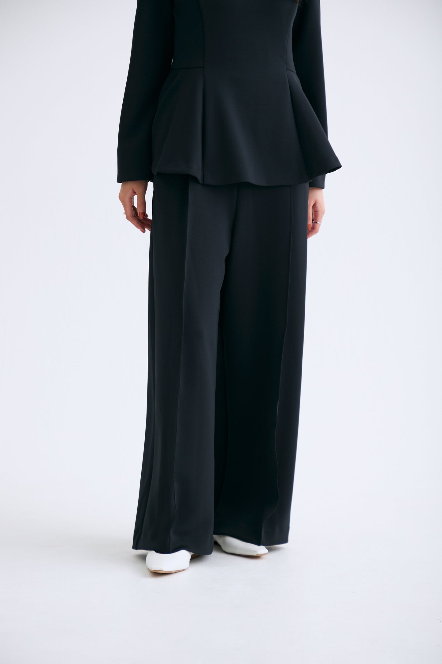 Office jersey wide pants（Black）