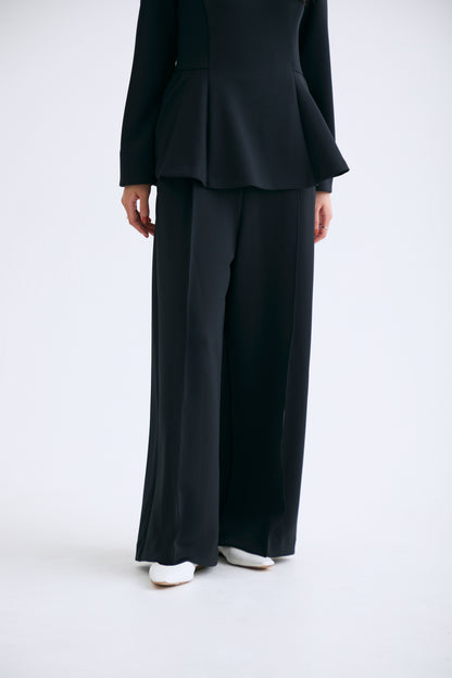 Office jersey wide pants（Black）
