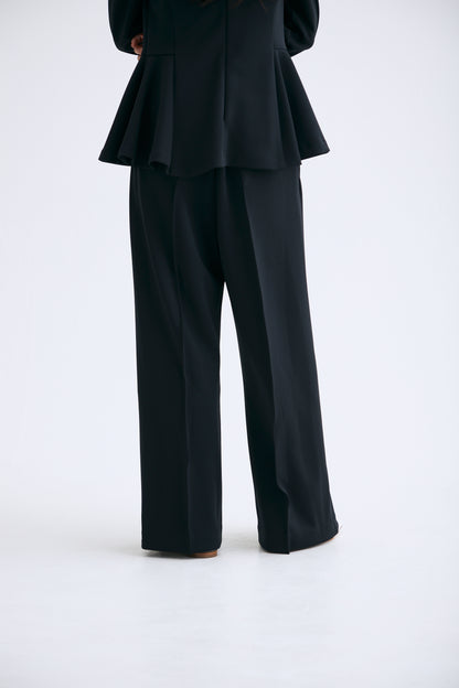 Office jersey wide pants（Black）