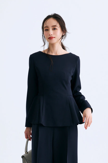 Office jersey wide pants（Navy）