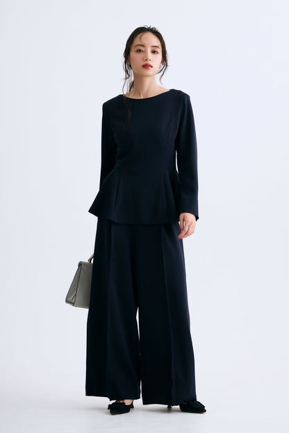 Office jersey wide pants（Navy）