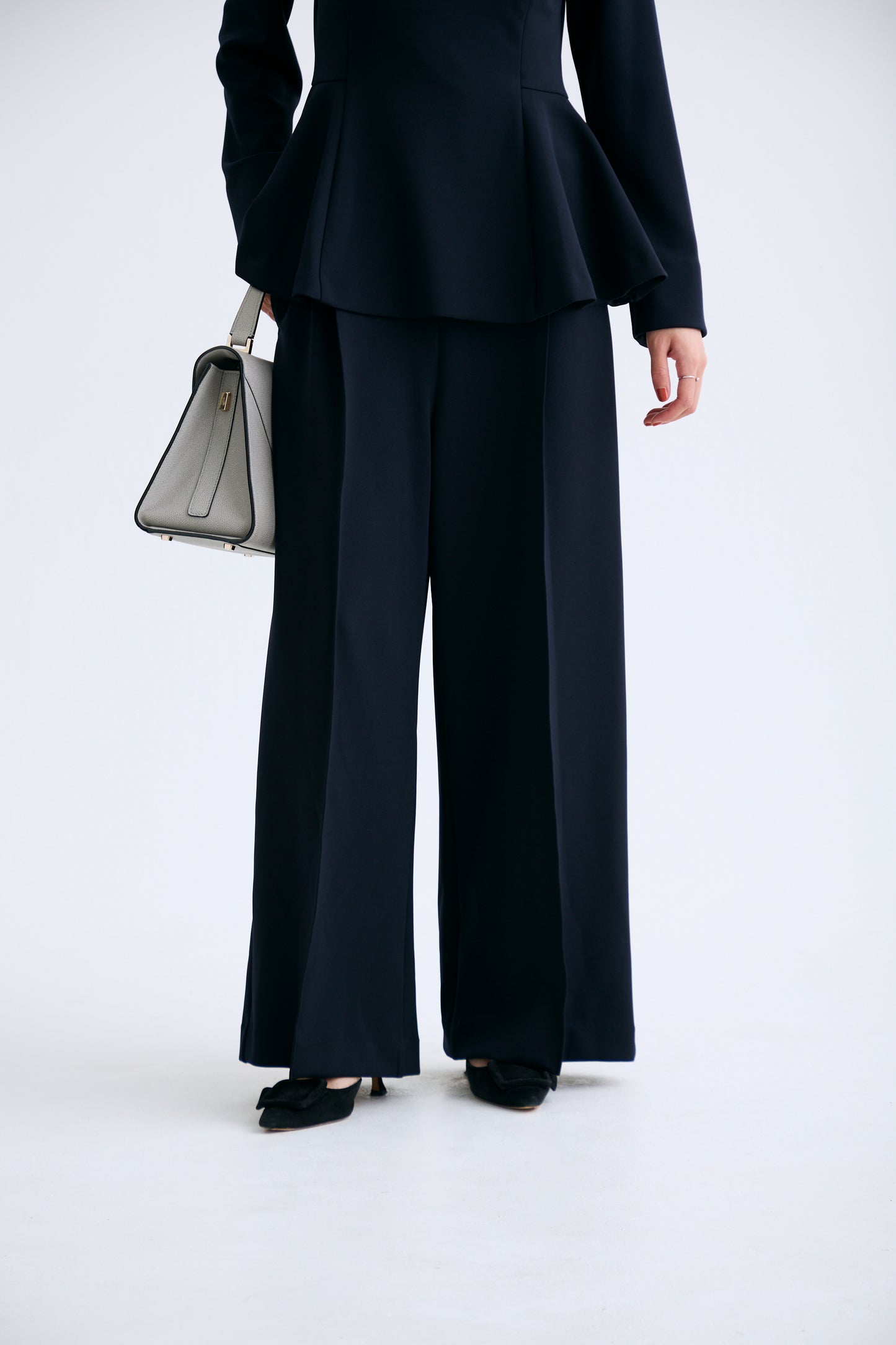 Office jersey wide pants（Navy）