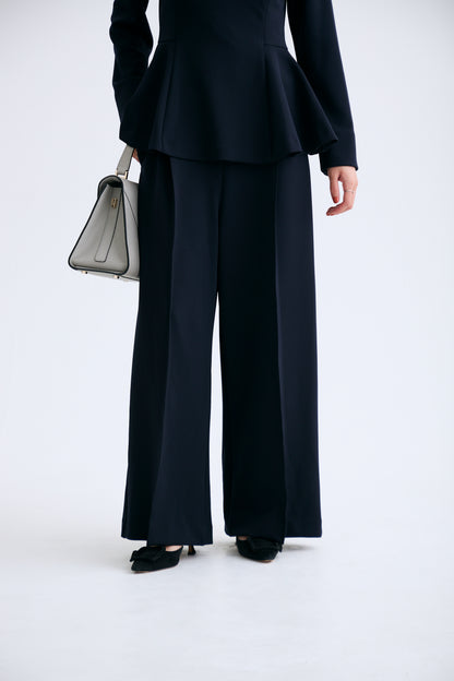 Office jersey wide pants（Navy）