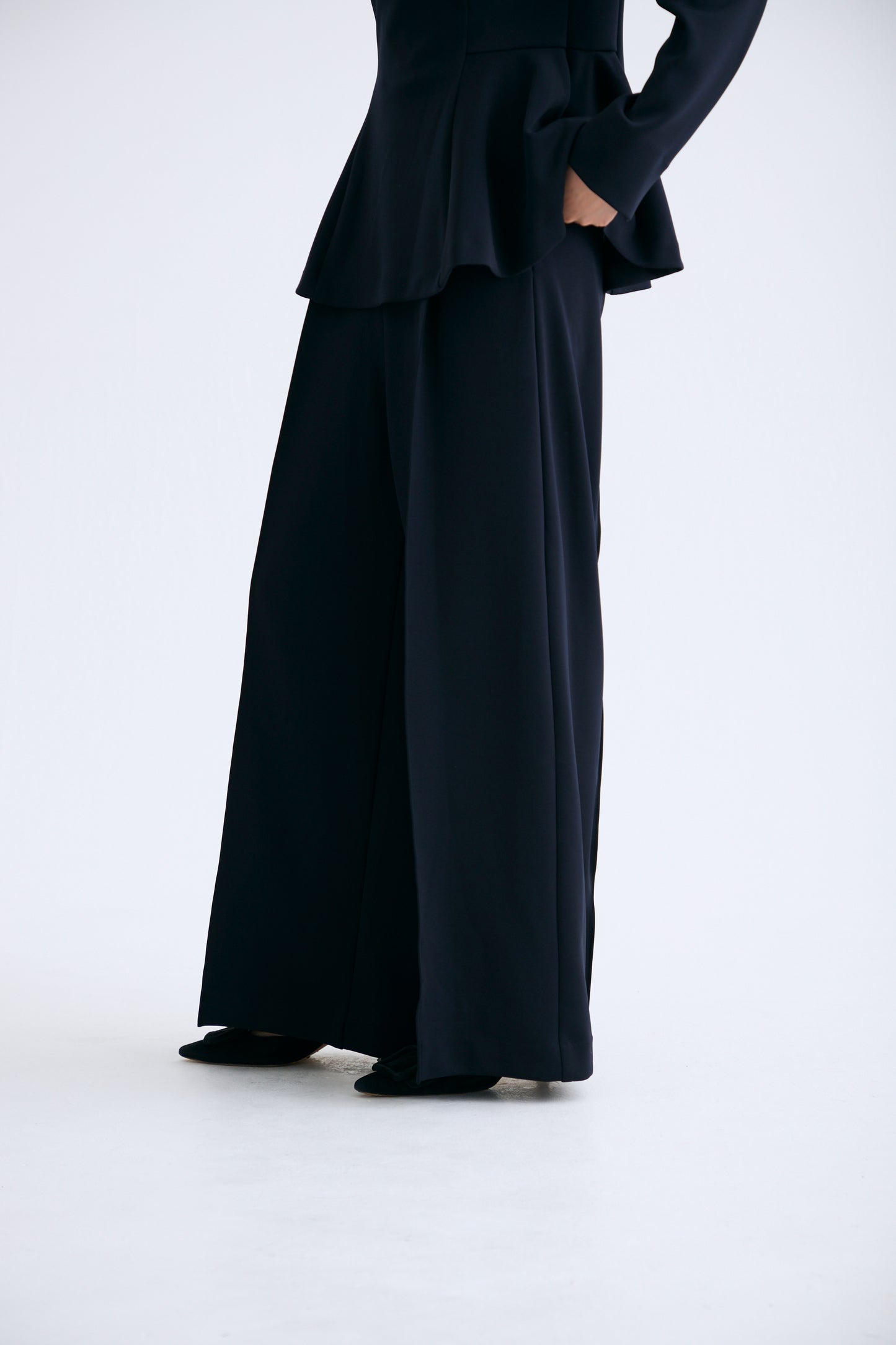 Office jersey wide pants（Navy）