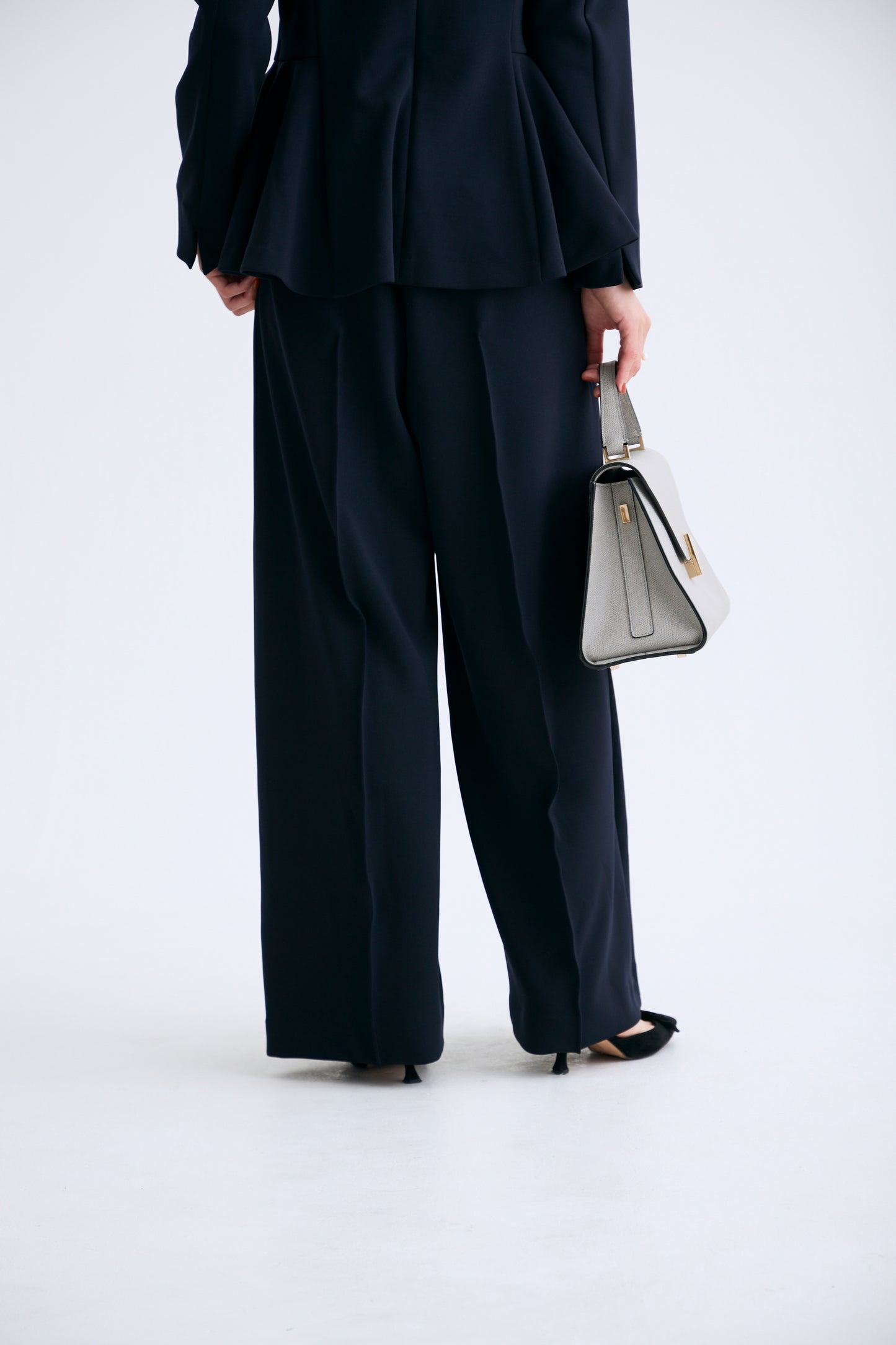 Office jersey wide pants（Navy）