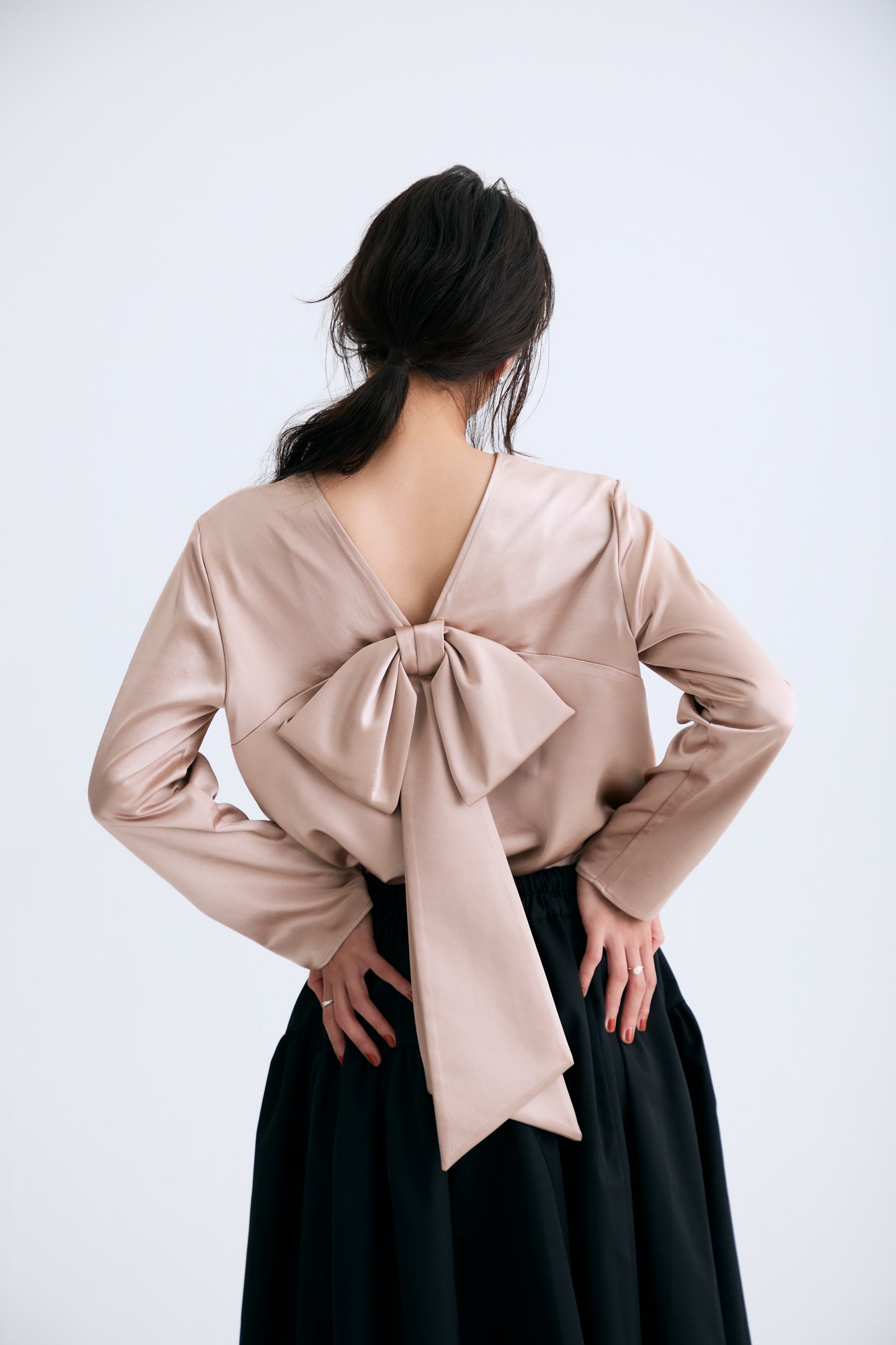 Back ribbon tops（Pink）