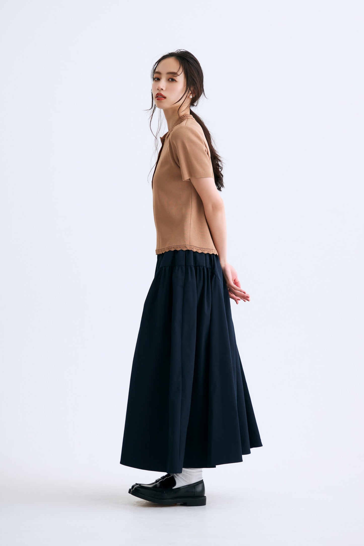 Opera gather skirt（Navy）