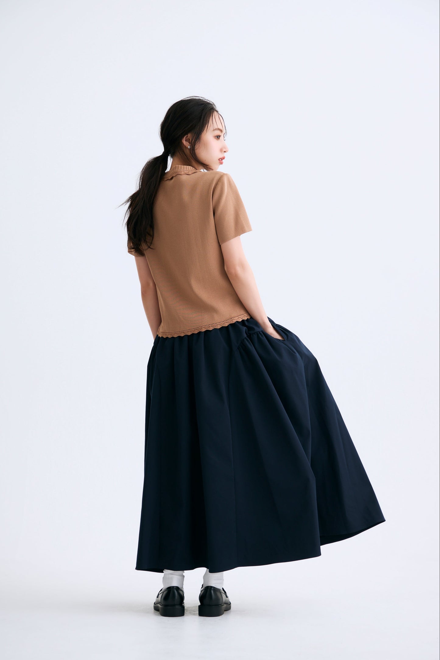 Opera gather skirt（Navy）