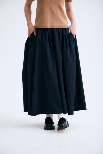 Opera gather skirt（Navy）