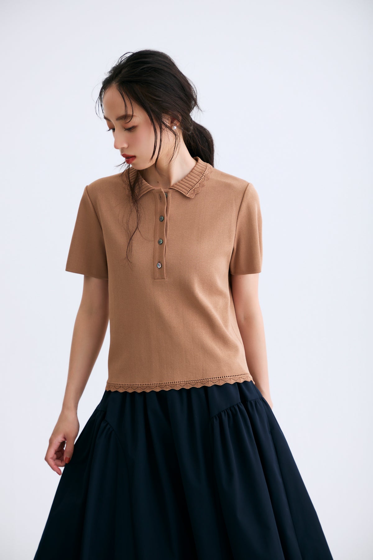 Cool knit polo(Biscuit)