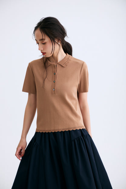 Cool knit polo(Biscuit)