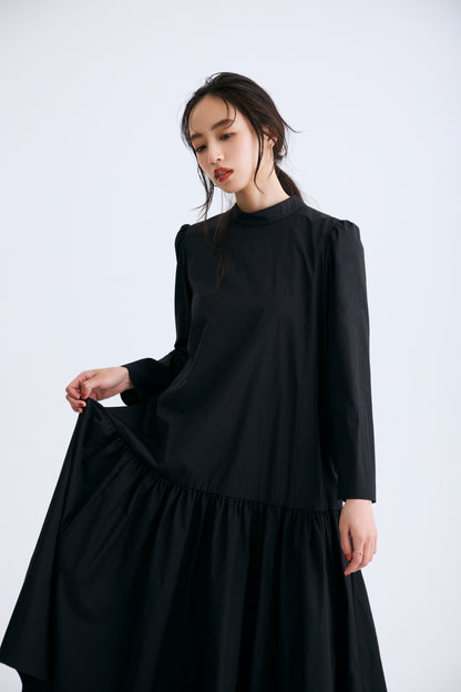 2 pattern ribbon dress（Black）