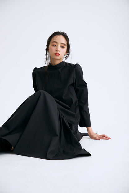 2 pattern ribbon dress（Black）
