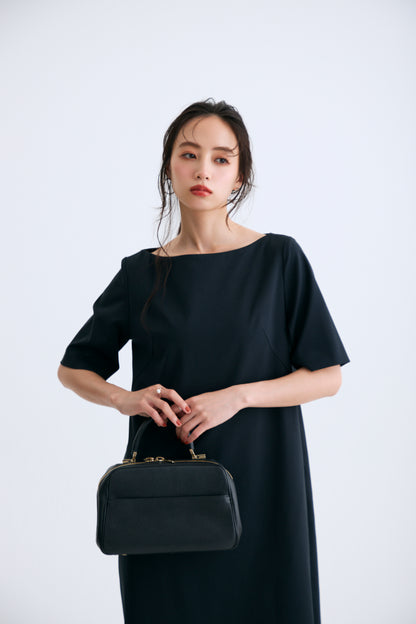 Chiffon collar dress（Navy）