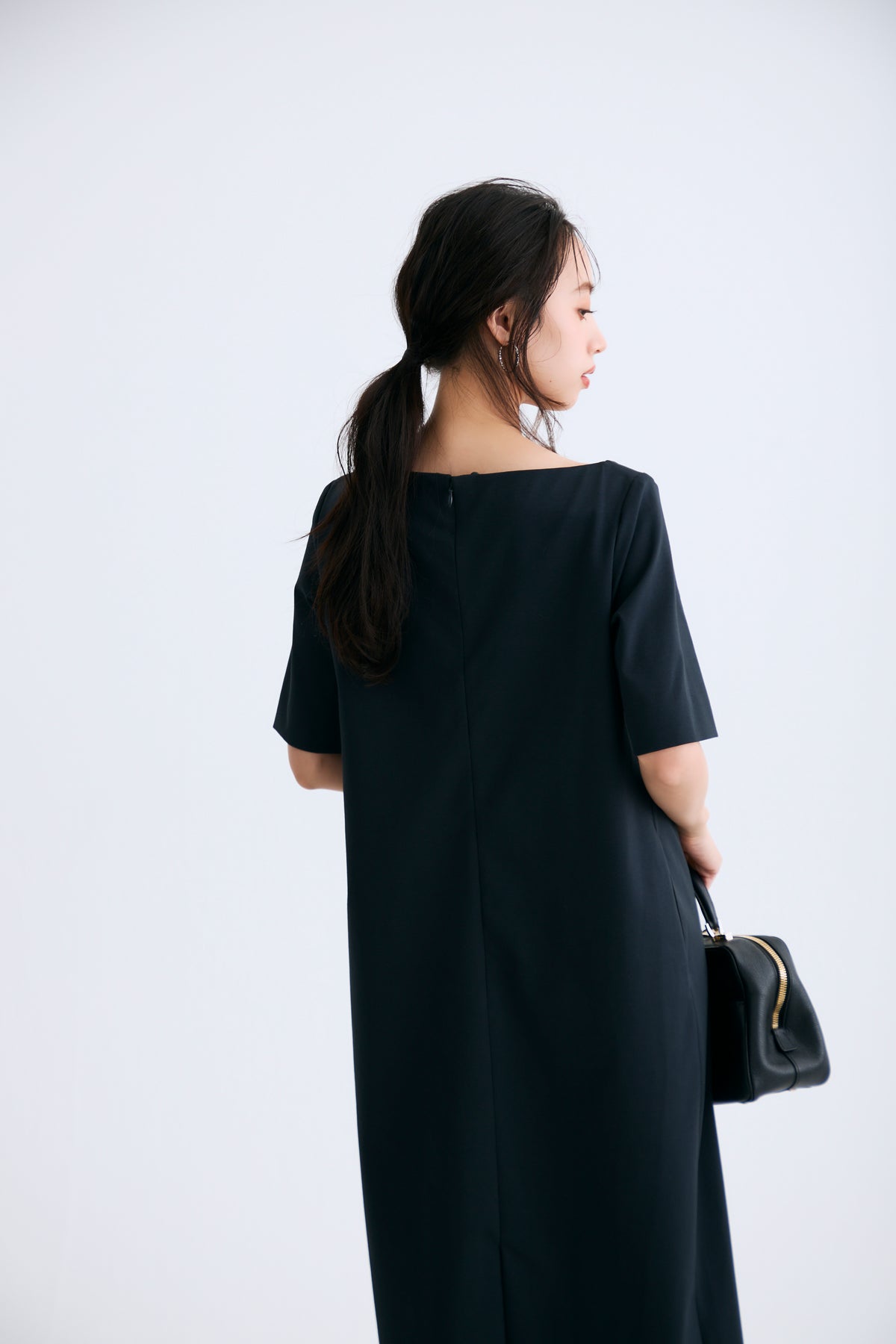 Chiffon collar dress（Navy）