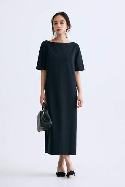 Chiffon collar dress（Navy）