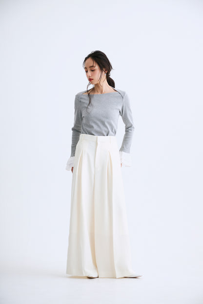Cream frill tops（Gray）