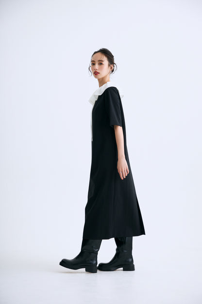 Chiffon collar dress（Black）