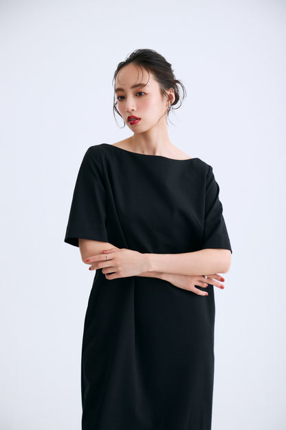 Chiffon collar dress（Black）