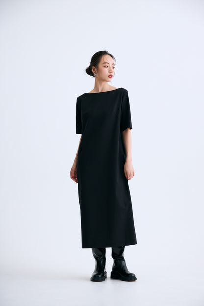 Chiffon collar dress（Black）