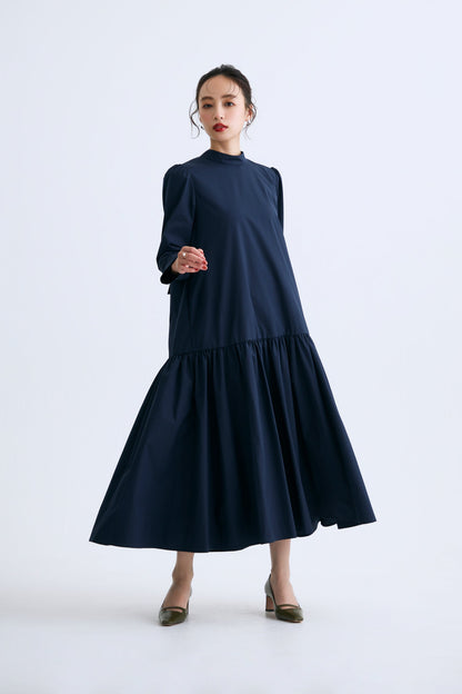 2 pattern ribbon dress（Navy）