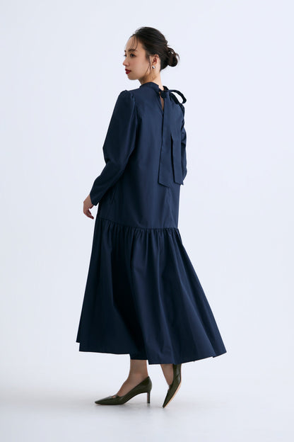 2 pattern ribbon dress（Navy）