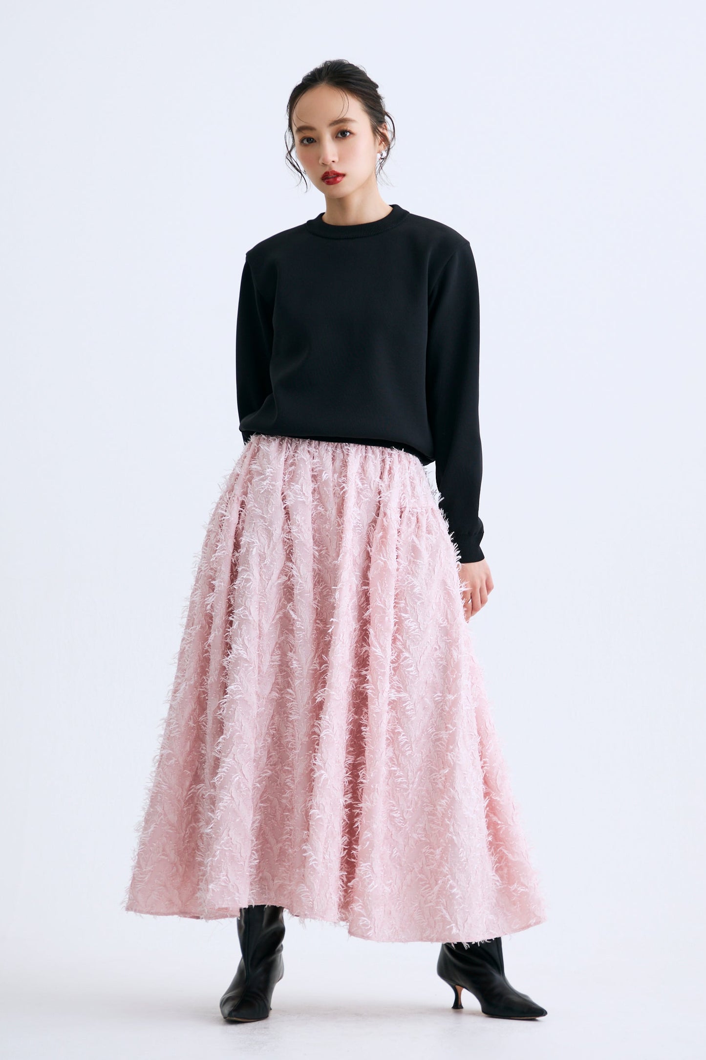 Opera gather skirt（Jacquard Pink）