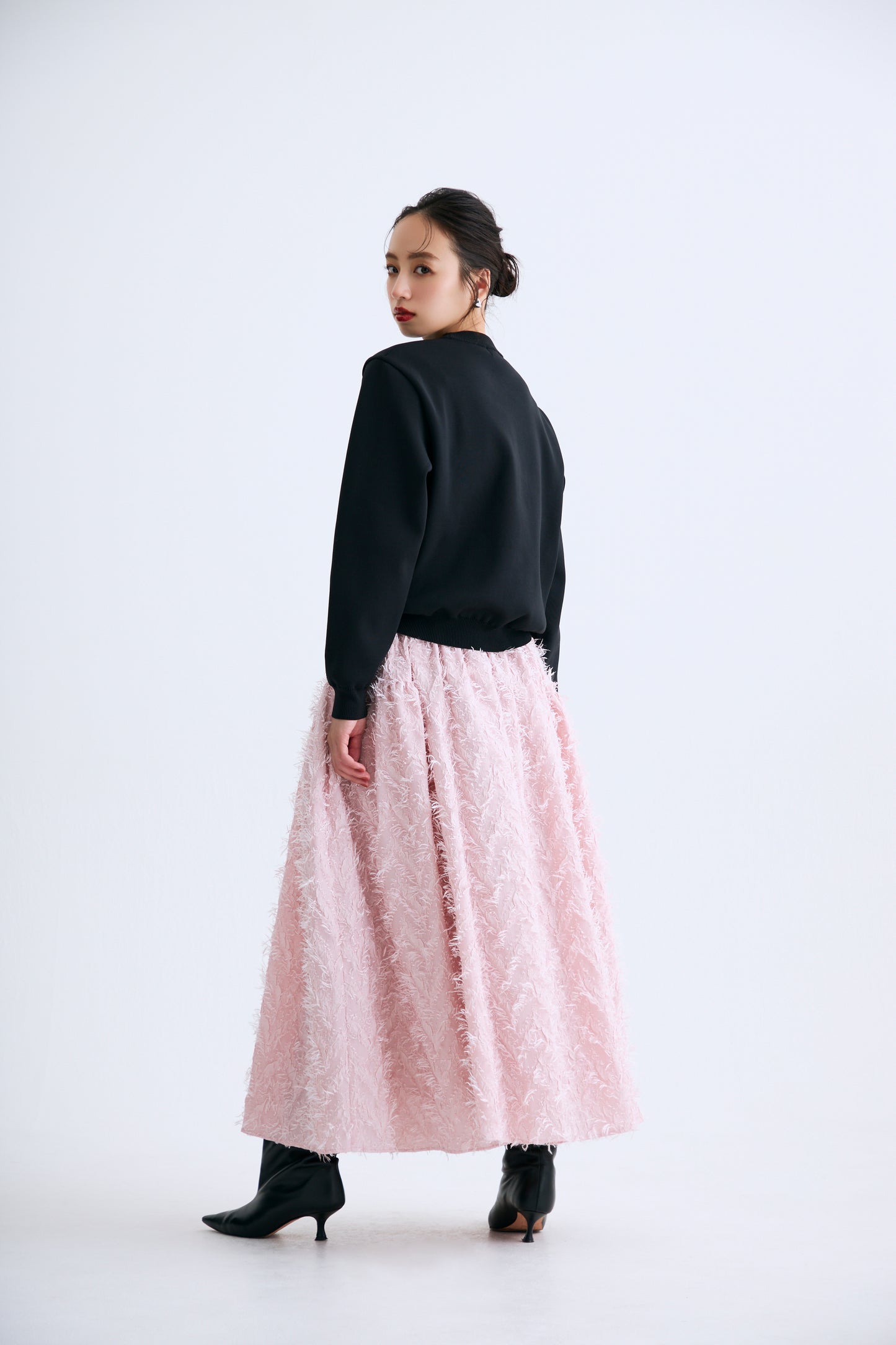 Opera gather skirt（Jacquard Pink）