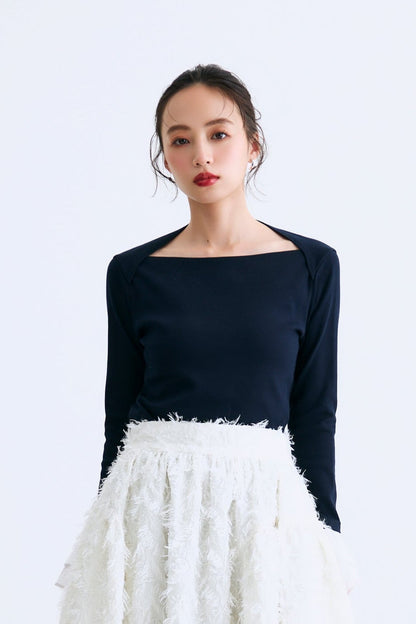 Cream frill tops（Navy）