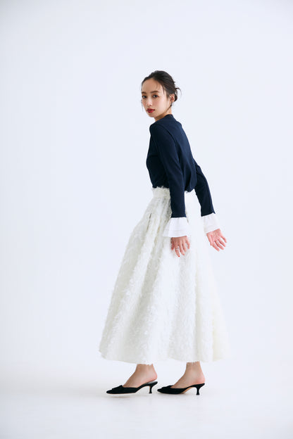 Cream frill tops（Navy）