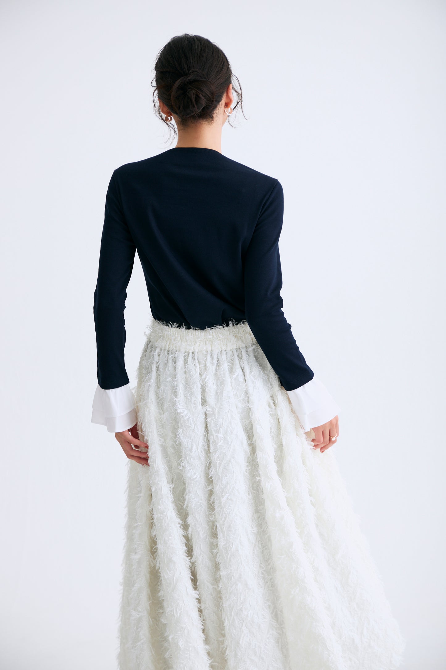 Opera gather skirt（Jacquard White）